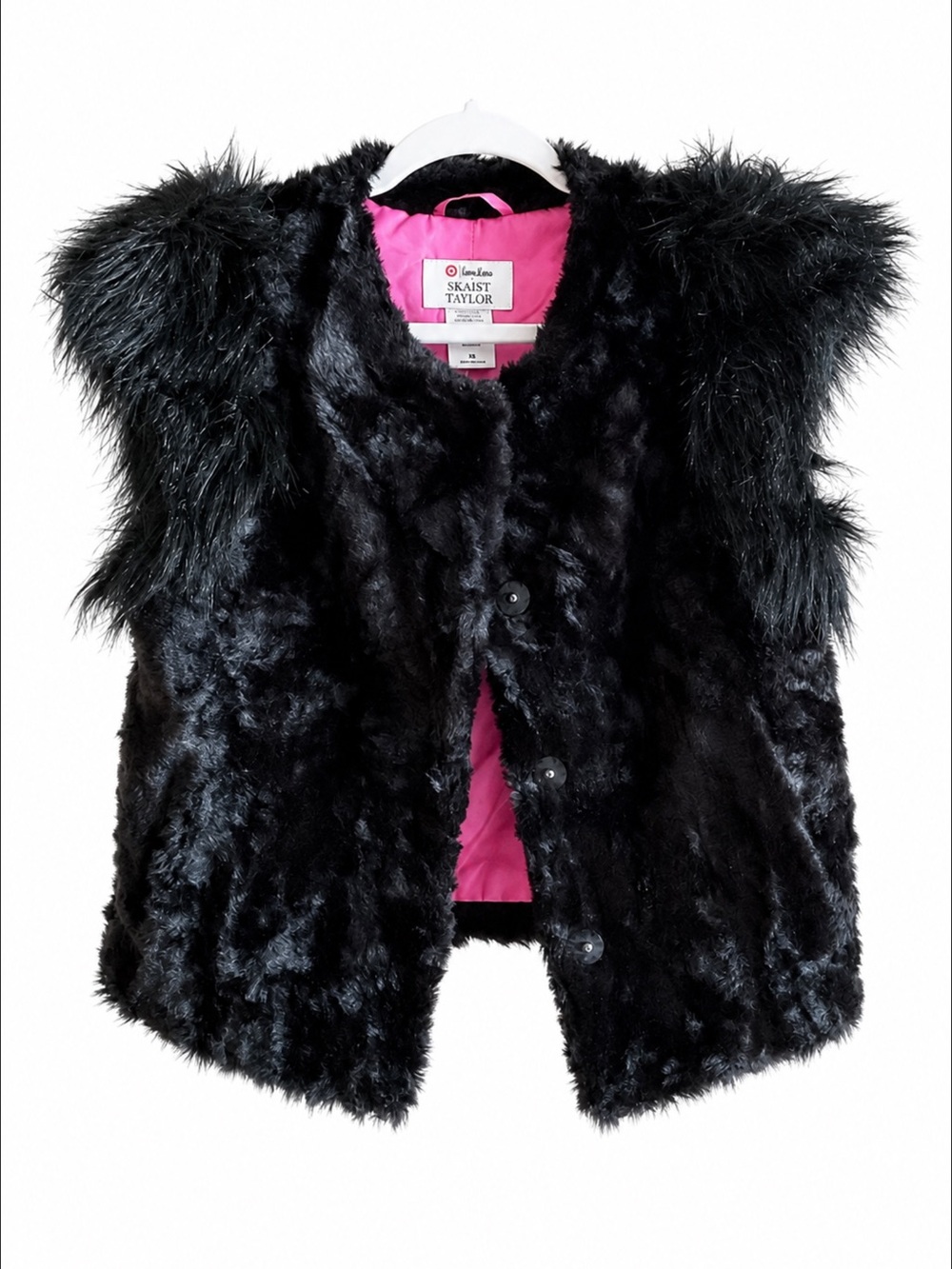 Skaist Taylor Black Faux Fur Statement Vest Size M